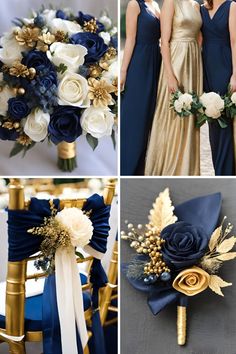 blue and gold wedding color scheme