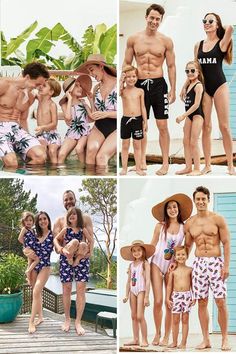 Family Matching Swimwear Matching Family Swimwear, Swim Photoshoot, Family Swimwear, Awkward Family Photos, Baby Swimsuit, Cute Ideas, Go To The Beach