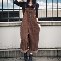 Lasaky - Stylish Loose-fit Casual Jumpsuit with Wide-Leg Overalls Style Salopette, Baggy Jumpsuit, Overalls Fashion, Vintage Overalls, Vintage Jumpsuit, Jumpsuit Casual, Maxi Romper, Corduroy Overalls, Vintage Corduroy