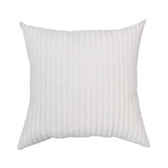 a white striped pillow on a white background