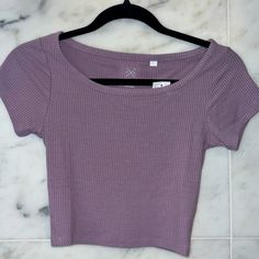 Nwt Pacsun Basic Women’s Xs Cropped T-Shirt. Casual Purple Scoop Neck Top, Trendy Purple Everyday Top, Purple Everyday Spring Top, Purple Tops For Everyday Spring Wear, Purple Everyday Spring Tops, Everyday Summer Crop Top, Summer Crop Top For Everyday, Purple Stretch Summer Tops, Stretchy Purple Summer Top