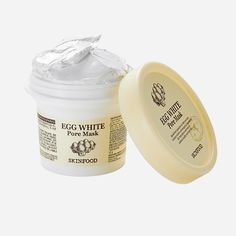 The power of egg whites in this clay mask helps to unclog pores and get rid of the excess oil in areas of breakouts and excessive production. Egg White Face Mask, Pore Mask, White Face Mask, Probiotic Foods, Enlarged Pores, Unclog Pores, Egg White, Skin Food, White Face