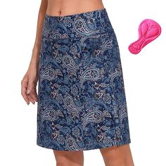 Tennis Clothing, Bike Skirt, Short Person, Athletic Skirt, Bike Wear, Tennis Skirts, Skirts For Women, Tennis Clothes, Blue Paisley