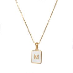 18k Gold Plating Adrianna Pearl Chain Necklace Initial Necklace Gold Letters, Gold Letter Pendants, Gold Letter Necklace, Engraved Pendant, Letter Pendant Necklace, Golden Jewelry, Mens Chain Necklace, Initial Necklace Gold, Monogram Necklace