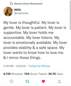 the tweet was posted to someone about their love for each other on twitter