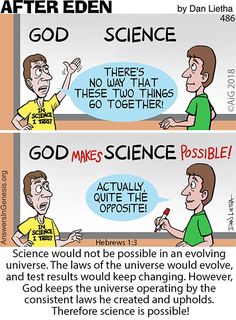 two cartoon comics with one saying that science is the only way to describe what people are doing