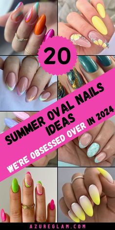 Get inspired for summer with the ultimate guide to summer oval nails 2024. Explore 20 ideas to elevate your style and enhance your summer look. Whether you prefer short nails or long nails, our collection has something for everyone. From classic colors to trendy designs, find the perfect inspiration to express your individuality and make a statement this season. Summer Time Nails Designs, Summer Oval Nails Designs, Summer 2024 Nails Ideas, Summer Nails Oval Shape, Oval Summer Nails, Summer Nails Oval, Summer Oval Nails, Cute Summer Nails 2024, Summer Nails Ideas 2024