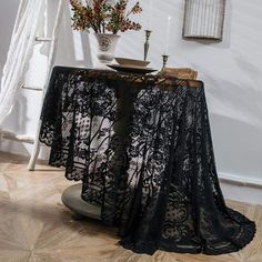 PRICES MAY VARY. Material: Made of 100 percent high quality polyester,delicate floral lace design. Package Includes: 1 pc round tablecloth measures 60" in Diameter(NOT THE TABLE SIZE). Fits tables that seat 4-6 people. Lace Tablecloth Round: Made of high quality and soft touch lace, round lace tablecloth featuring elegant floral patterns and scalloped edges. Occasions: The vintage lace table cover gives a stylish look to any table top. Perfect for dinner table, coffee table, TV stand, indoor dec Black Tablecloth, Table Overlays, Party Table Cloth, Mantel Redondo, Floral Tablecloth, Rectangle Tablecloth, Lace Table, Lace Tablecloth, Round Decor