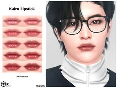 an image of a woman's lips and glasses