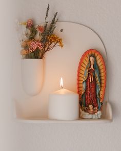 Ceramic Altar – Be A Heart Shrine For Loved One, Wall Shrine Ideas, Corner Prayer Shelf, Home Decor Ceramics, Offrenda Altar, Ceramic Wall Altar, Prayer Alter Ideas Home Altar, Home Altar Ideas, Small Altar Ideas