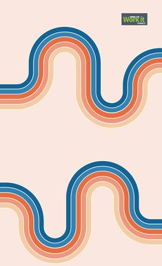 an abstract background with wavy lines in blue, orange and pink