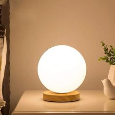 47958714384688 Round Desk, Ball Table Lamp, Wood Desk Lamp, Lighting For Bedroom, Stylish Table Lamps, Bedroom Table, Solid Wood Desk, Standard Lamps, Wood Shades