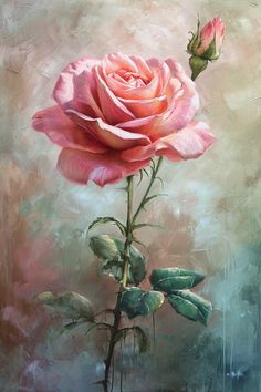 Newest image showcase mentored by ThetaCursed, License: CC BY-NC 4.0 Rose In A Vase, Rose Journal, Graphic Flowers, Flower Painting Canvas, Canvas Painting Landscape, Flower Art Images, 수채화 그림