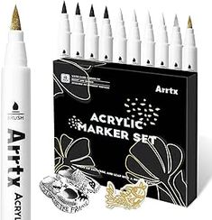 the artix acrylic marker set is next to it's box