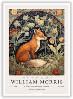 a book cover with an image of a fox and flowers