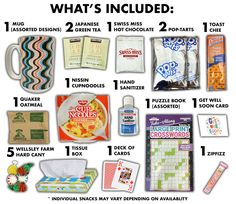 what's included in the japanese food and candy box? info sheet with instructions