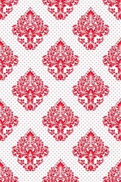 a red and white background with an ornate design