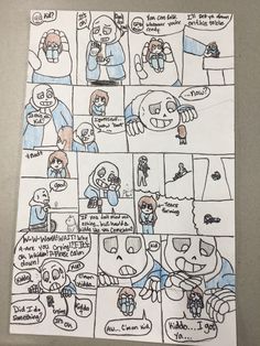 a comic strip with some drawings on it