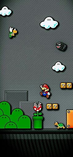 an image of a video game with mario and luigi on the screen, as well as other