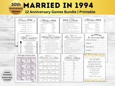 an anniversary game bundle for the married in 1994