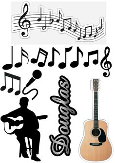 an image of musical instruments and music notes