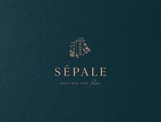 the logo for sepale boutique des flores is shown on a dark blue background