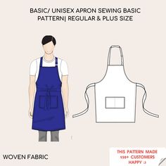 the apron sewing pattern is available for men and women