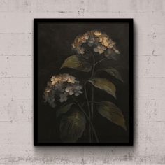 a painting on a wall with flowers in it