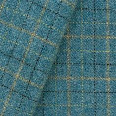 a blue and yellow plaid fabric