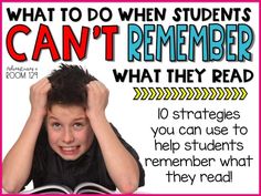 a young boy is reading a book with the caption what to do when students can't remember what they read