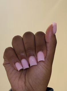 Short Pink Powder Nails, Soft Pink Short Square Nails, Pink Nut Nails, Light Pink Nails On Black Women, Plain Jane Nails, Pink Ish Nails, Simple Color Nails Acrylic, Short Natural Pink Acrylic Nails, Short Nails Inspo Acrylic