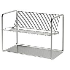 a metal bench sitting on top of a shelf