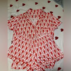 Watermelon Roller Rabbit Monkey Pajamas Size Small In Such Good Condition Brand New Only Worn Twice! Red Summer Sets For Bedtime, Red Lounging Sets For Summer, Red Short Sleeve Sleepwear For Pajama Party, Red Bedtime Sets For Summer, Red Printed Loungewear Set, Roller Rabbit Pjs, Roller Rabbit Monkey, Roller Rabbit Pajamas, Monkey Pajamas