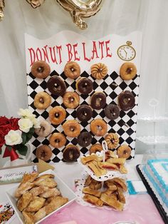 donuts and pastries are on display at a party