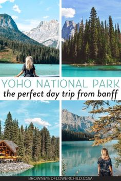 the yoho national park in the perfect day trip from banff, canada with text overlay