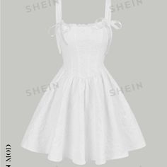 Purchased In A Bulk Order. Dress Is Too Big For Me. Brand New W/Tags & Never Worn. Color Is Bright White. School Dance Dresses, Dresses Shein, White Prom Dress, White Cami, School Dance, Shein Dress, White Short Dress, Shein Dresses, White Dresses