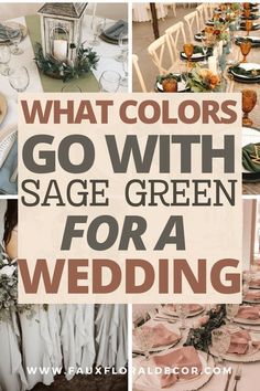 what colors go with sage green for a wedding