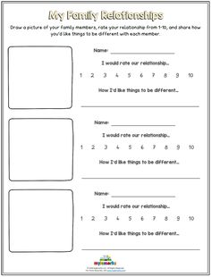 the worksheet for family reflections