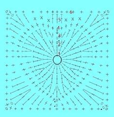 an image of a blue square with numbers and lines in the shape of a sunburst