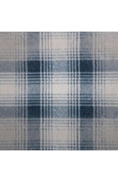 a blue and white plaid fabric