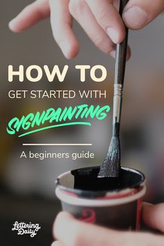 someone holding a paintbrush in their hand with the words how to get started with engraving