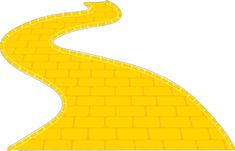 an image of a yellow road going up the hill with brick walls on both sides