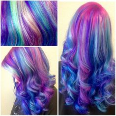 Pink purple blue dyed hair Hair For Morena, Hair Dyed, Colourful Hair, Hair Color Crazy, Coloured Hair, Awesome Hair, Pinterest Hair, Fantasy Hair