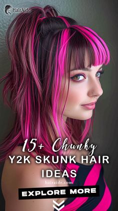 Throwback Thrills: Relive the thrilling era of Y2K with this revived skunk hair trend that demands attention. Millennials Fashion