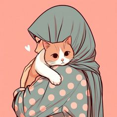 a drawing of a cat wrapped in a blanket