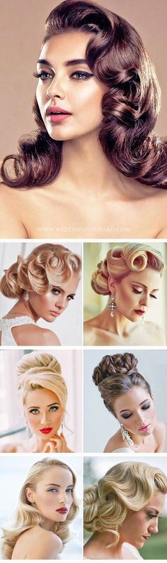 24 Utterly Gorgeous Vintage Wedding Hairstyles ❤ From 20s Gatsby style and sensational 60s chignons to retro 50s rolls, vintage wedding hairstyles come in all shapes and sizes and they are perfect. See more: http://www.weddingforward.com/vintage-wedding-hairstyles/ #weddings #hairstyles Hairstyles Heart, Hair Styls, Vintage Wedding Hairstyles, Brides Hairstyles, Hairstyles Vintage, Gatsby Hair, Medium Hairstyle, 10 November