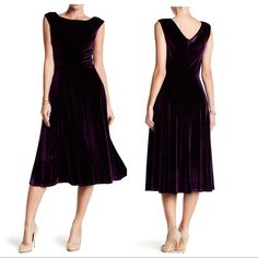 Luxe Velvet Looks Glam On A Paneled A-Line Midi Dress That's A Must-Have For The Holiday Party Season. - Boatneck - Sleeveless - Back Hidden Zip Closure With Hook-And-Eye Clasp - 2 On-Seam Slit Pockets - Paneled Velvet Construction - A-Line Silhouette - Lined - Imported Fiber Content Shell: 90% Polyester, 10% Spandex Lining: 100% Polyester Care Dry Clean Only Inventory #0341 Velvet Midi Dress, Betsey Johnson Dresses, Holiday Party, Betsey Johnson, The Holiday, Colorful Dresses, Cocktail Dress, A Line, Midi Dress