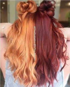 Split Dye, Split Dyed Hair, Dyed Hair Inspiration, Split Hair, Pretty Hair Color, Penteado Cabelo Curto, Hair Color And Cut