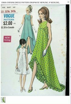 Vogue Sewing Patterns Dresses, 1960s Dress Pattern, 1960s Dress Patterns, 1960s Evening Wear, 1960s Evening Dress, Designer Sewing Patterns, Bias Dress Pattern, 1960s Sewing Patterns, Vogue Vintage Patterns