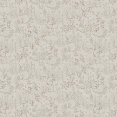 an image of a wallpaper with animals and plants on it's surface in grey